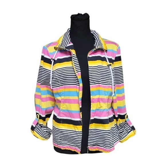 Ami Multicolored Striped Lightweight Women's Jacket, Size M - Picture 1 of 8